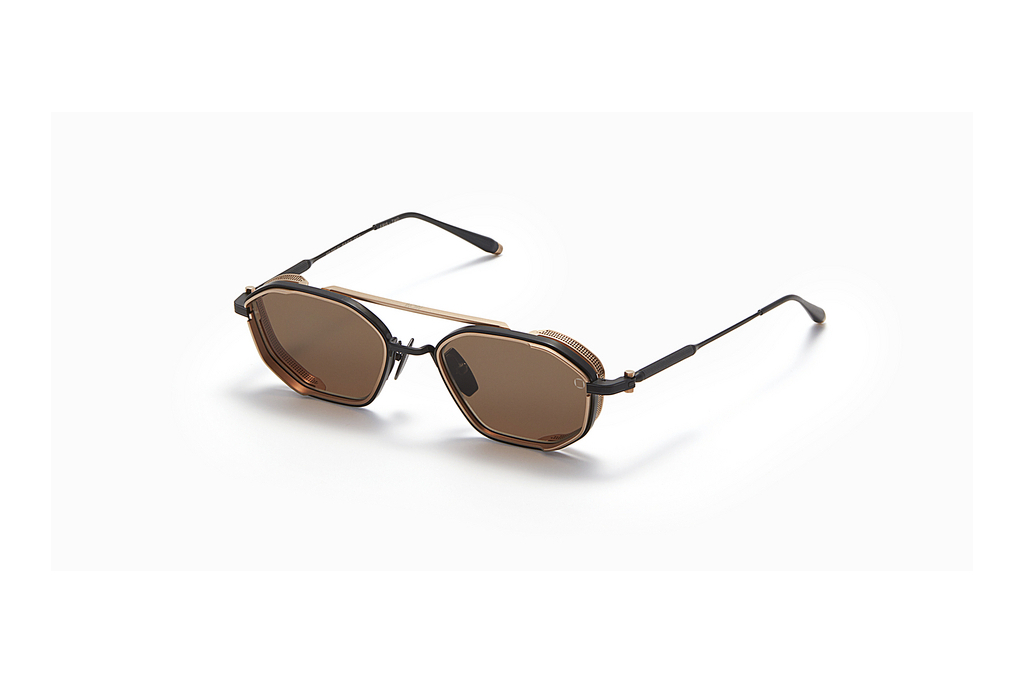 Akoni Eyewear   AKS-508 C Dark Brown - ARBrushed Black - Matte White Gold w/Dark Brown - AR