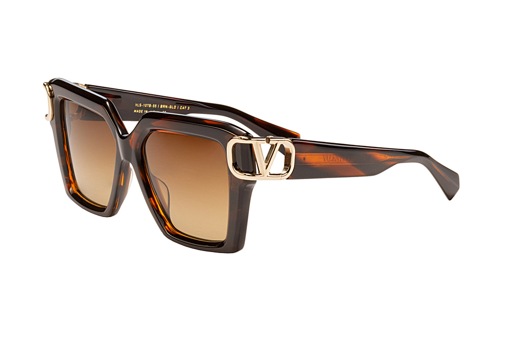 Valentino   VLS-107 B Dark Brown to Light Brown - ARTranslucent Brown Swirl - White Gold  w