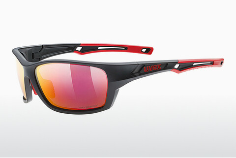 solbrille UVEX SPORTS sportstyle 232 P black mat red