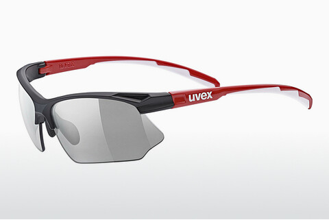 solbrille UVEX SPORTS sportstyle 802 V black red white